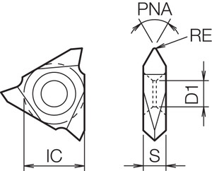 TPMC 43NV60004 TC60 Grade Uncoated Cermet, Indexable Threading Insert