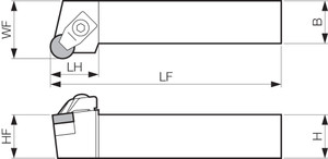 CRSNR 2525M12, Indexable Turning Toolholder