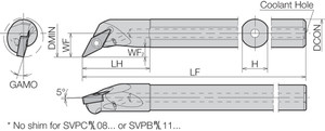 A25SSVPBR1631AE Right-Hand, Positive Rake, Coolant-Through Boring Bar A25SSVPBR1631AE Right-Hand, Positive Rake, Coolant-Through Boring Bar