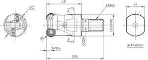 MRX 25M12084T RAD-6 Series, Modular Head, Radius End Mill MRX 25M12084T RAD-6 Series, Modular Head, Radius End Mill