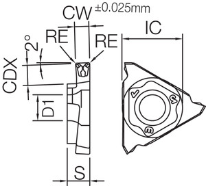 GBA 43L330030GM PR1625 Grade PVD Carbide, Indexable Grooving Insert GBA 43L330030GM PR1625 Grade PVD Carbide, Indexable Grooving Insert