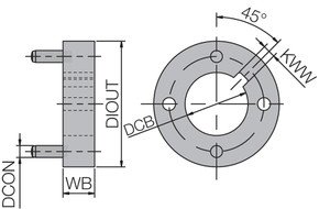 DR2246 Series MSTA, Slot Mill Drive Ring