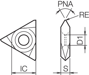TNMC 43NV60004 TC60 Grade Uncoated Cermet, Indexable Threading Insert