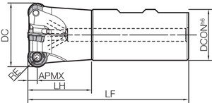 MRX 40W32124T RAD-6 Series, Standard Length Shank, Radius End Mill MRX 40W32124T RAD-6 Series, Standard Length Shank, Radius End Mill