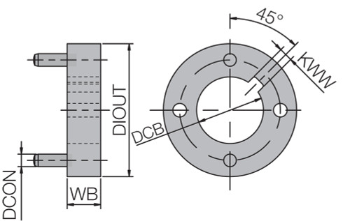 DR12502250 Series MSTA, Slot Mill Drive Ring