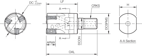 MEW 20M10102T, Modular Head End Mill