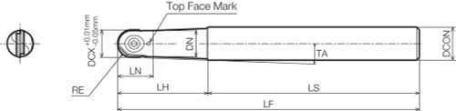 MRF 08S12130 Standard Length Shank, Ball Nose End Mill