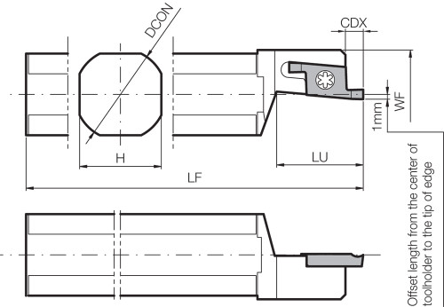 S25KSTWL15, Micro Face Grooving Toolholder