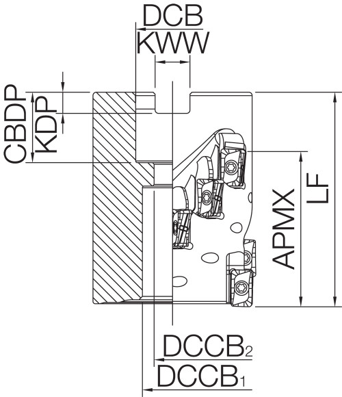 MEWH 040R1043TM (M-FOUR Series), Helical Shell Mill