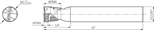 MEY 20S20 MEY Series, Standard Length Shank, Multi-Function End Mill