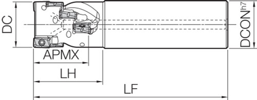 MEWH 025S251032T (M-FOUR Series), Standard Length, Helical End Mill