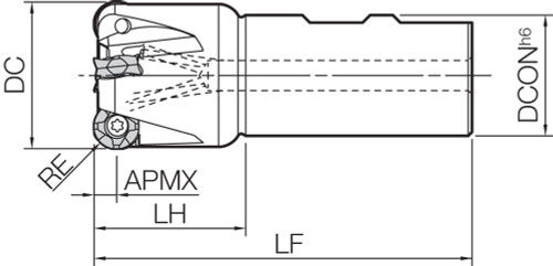 MRW 50W40164T RAD-8 Series, Standard Length Shank, Radius End Mill