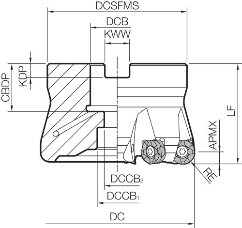 MRW 050R126TM RAD-8 Series, Radius Face Mill