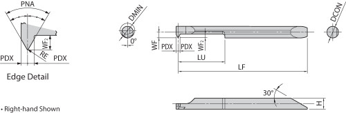 Internal EZTR 03002560002 PR1225 Grade PVD Carbide, Micro Threading Bar