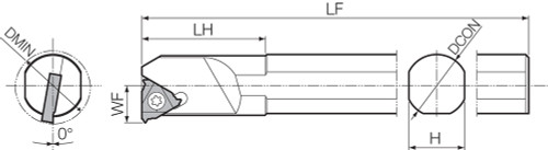 SINR 2420S22, Indexable Internal Threading Toolholder