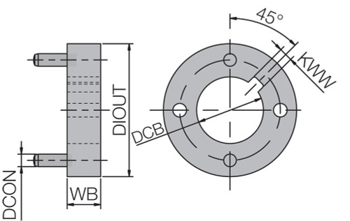 DR10001875 Series MSTA, Slot Mill Drive Ring