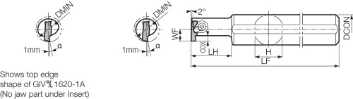 GIVL 20252B, Internal Grooving Toolholder