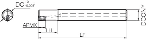 MECX 0625S625073T Standard Length Shank, 90 Degree End Mill