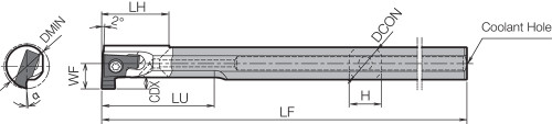 SIGER 1008BWH90, Internal Grooving Toolholder