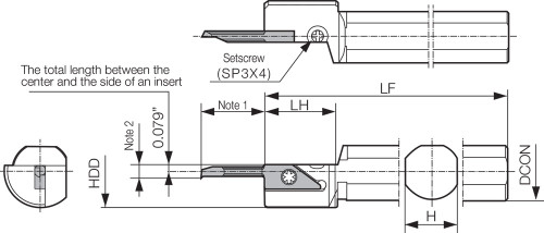 S16HSVNR12XN Right-Hand, Micro Boring Bar Toolholder