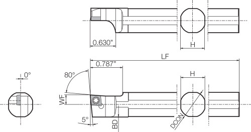 S20GSCLCL06 External Sleeve, Indexable Turning Round Shank Toolholder