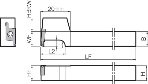 STWSR1010F15T Right-Hand, Micro Boring Bar Toolholder