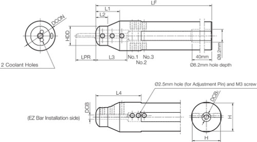 EZH 03520CT120, Adjustable Coolant-Through Micro Bar Sleeve