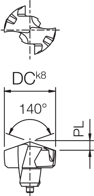 DC 1250MSC PR0315 Grade PVD Carbide, Replaceable Drill Tip
