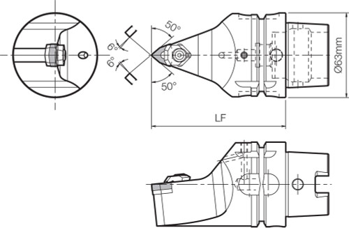 T63H WWMNN H08 Quick Change HSK, Indexable Turning Toolholder