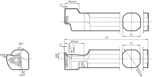 S15FKGBFL16, External Grooving Toolholder