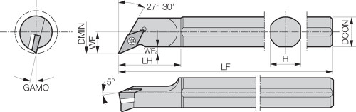 S20SSVPBL3E Left-Hand, Positive Rake, Boring Bar