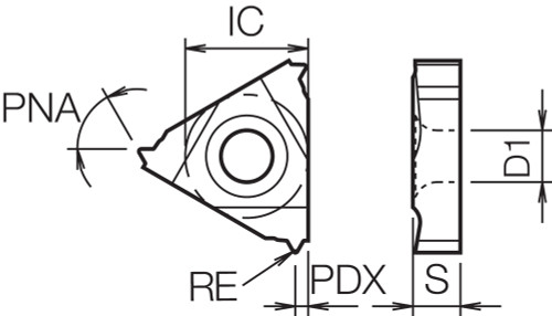 16ER 14BSPT TC60 Grade Uncoated Cermet, Indexable Threading Insert