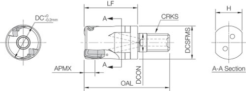 MEV 32M16064T, Modular Head End Mill