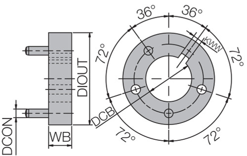 DR1632A Series MSTA, Slot Mill Drive Ring