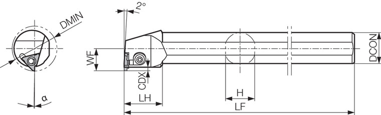 KIGBAL 163, Internal Grooving Toolholder