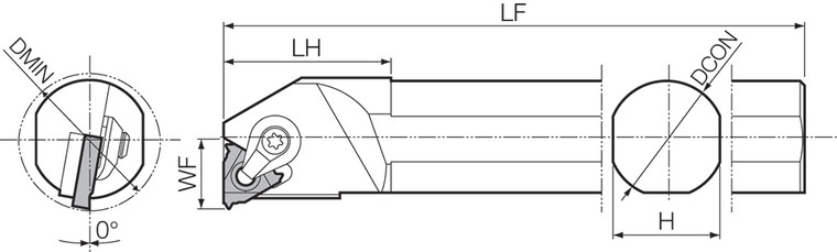 CINR 3732S22, Indexable Internal Threading Toolholder