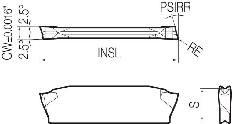 GDM 2520R015PF15D PR1225 Grade PVD Carbide, Indexable Cut-Off Insert GDM 2520R015PF15D PR1225 Grade PVD Carbide, Indexable Cut-Off Insert