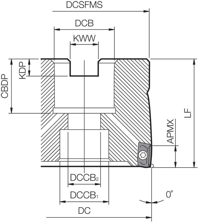 MECX 032R078TM Metric Bore Diameter, 90 Degree Face Mill