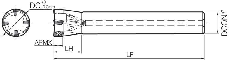 MECX 25S20077T Standard Length Shank, 90 Degree End Mill