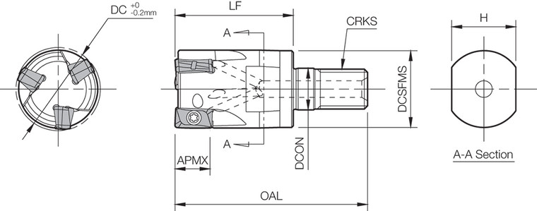 MEW 25M12152T, Modular Head End Mill