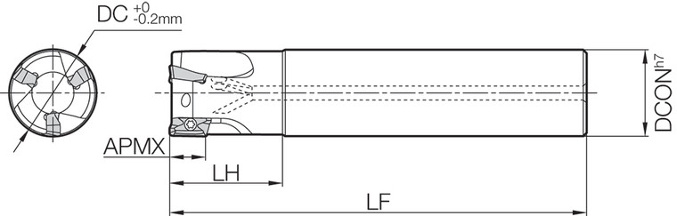 MEC 32S3211T5 Standard Length Shank, 90 Degree End Mill