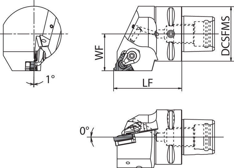 KPC3 KTNL 2204016 Quick Change, Polygon Shank Indexable Threading Toolholder