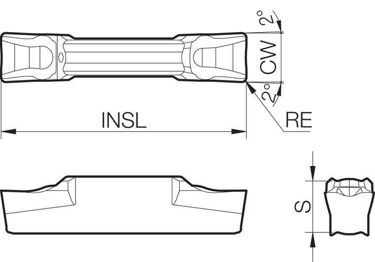 GDFM 6020N040DM PR1225 Grade PVD Carbide, Indexable Grooving Insert GDFM 6020N040DM PR1225 Grade PVD Carbide, Indexable Grooving Insert