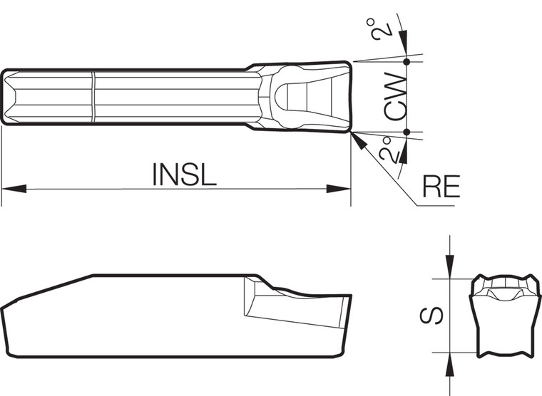 GDFMS 6020N040DM PR1215 Grade PVD Carbide, Indexable Grooving Insert GDFMS 6020N040DM PR1215 Grade PVD Carbide, Indexable Grooving Insert