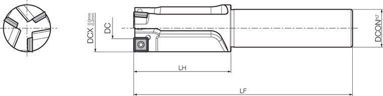 MEF 17S16 Standard Length Shank, 89 Degree End Mill