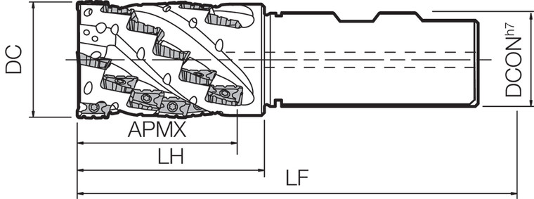 MECH 2000W1501174T (MEC Series), Standard Length, Helical End Mill