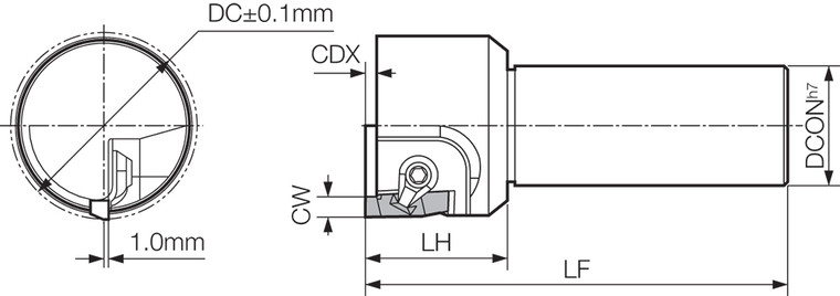 MVG 3532, Standard Length Shank, Grooving End Mill