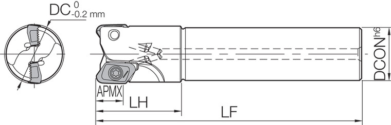 MEAS 28S25132T Standard Length Shank, 90 Degree End Mill