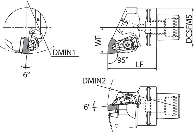 KPC5 DWLNR 3506008A Quick Change, Polygon Shank Indexable Turning Toolholder