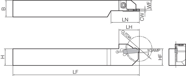 KGDSL 1616JX13B, Cut-Off Toolholder